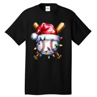 Santa Sports Design For Christmas Baseball Player Tall T-Shirt