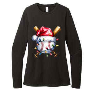 Santa Sports Design For Christmas Baseball Player Womens CVC Long Sleeve Shirt