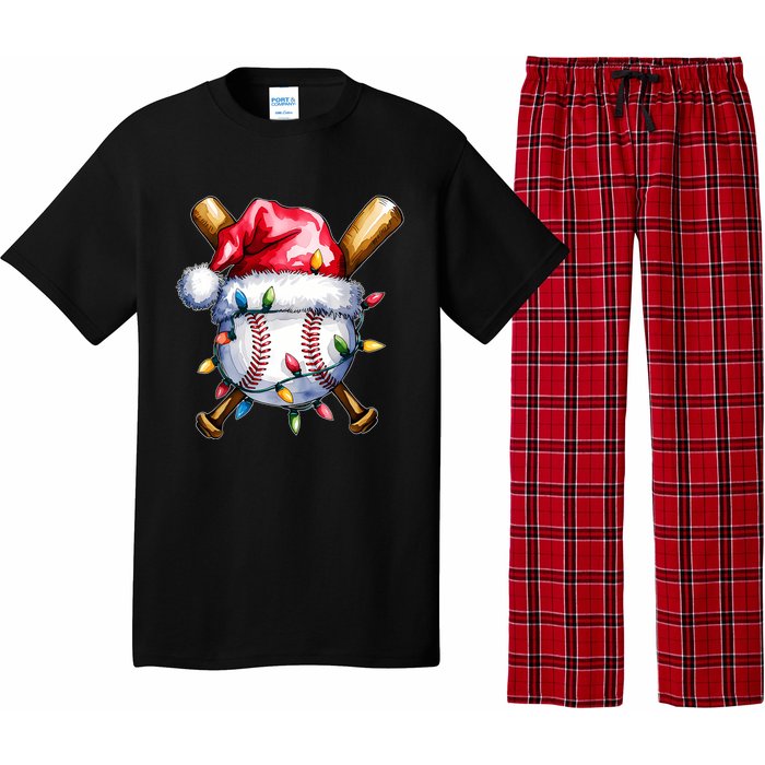 Santa Sports Design For Christmas Baseball Player Pajama Set