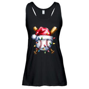 Santa Sports Design For Christmas Baseball Player Ladies Essential Flowy Tank