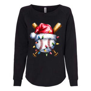 Santa Sports Design For Christmas Baseball Player Womens California Wash Sweatshirt