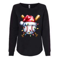 Santa Sports Design For Christmas Baseball Player Womens California Wash Sweatshirt