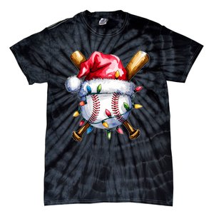 Santa Sports Design For Christmas Baseball Player Tie-Dye T-Shirt