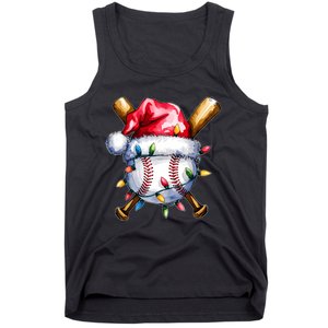 Santa Sports Design For Christmas Baseball Player Tank Top