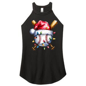 Santa Sports Design For Christmas Baseball Player Women's Perfect Tri Rocker Tank