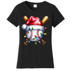 Santa Sports Design For Christmas Baseball Player Women's T-Shirt