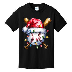 Santa Sports Design For Christmas Baseball Player Kids T-Shirt