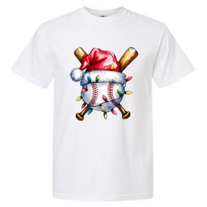 Santa Sports Design For Christmas Baseball Player Garment-Dyed Heavyweight T-Shirt