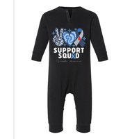 Support Squad Diabetes Awareness T1d Type 1 Infant Fleece One Piece