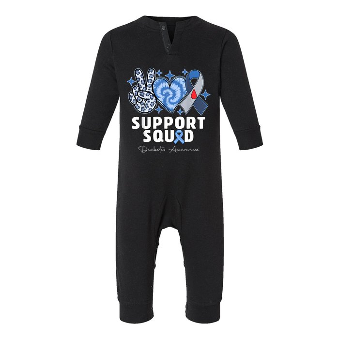 Support Squad Diabetes Awareness T1d Type 1 Infant Fleece One Piece