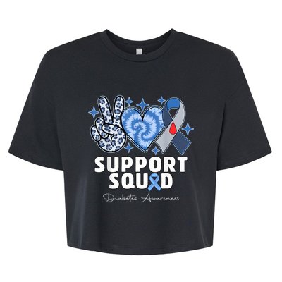 Support Squad Diabetes Awareness T1d Type 1 Bella+Canvas Jersey Crop Tee