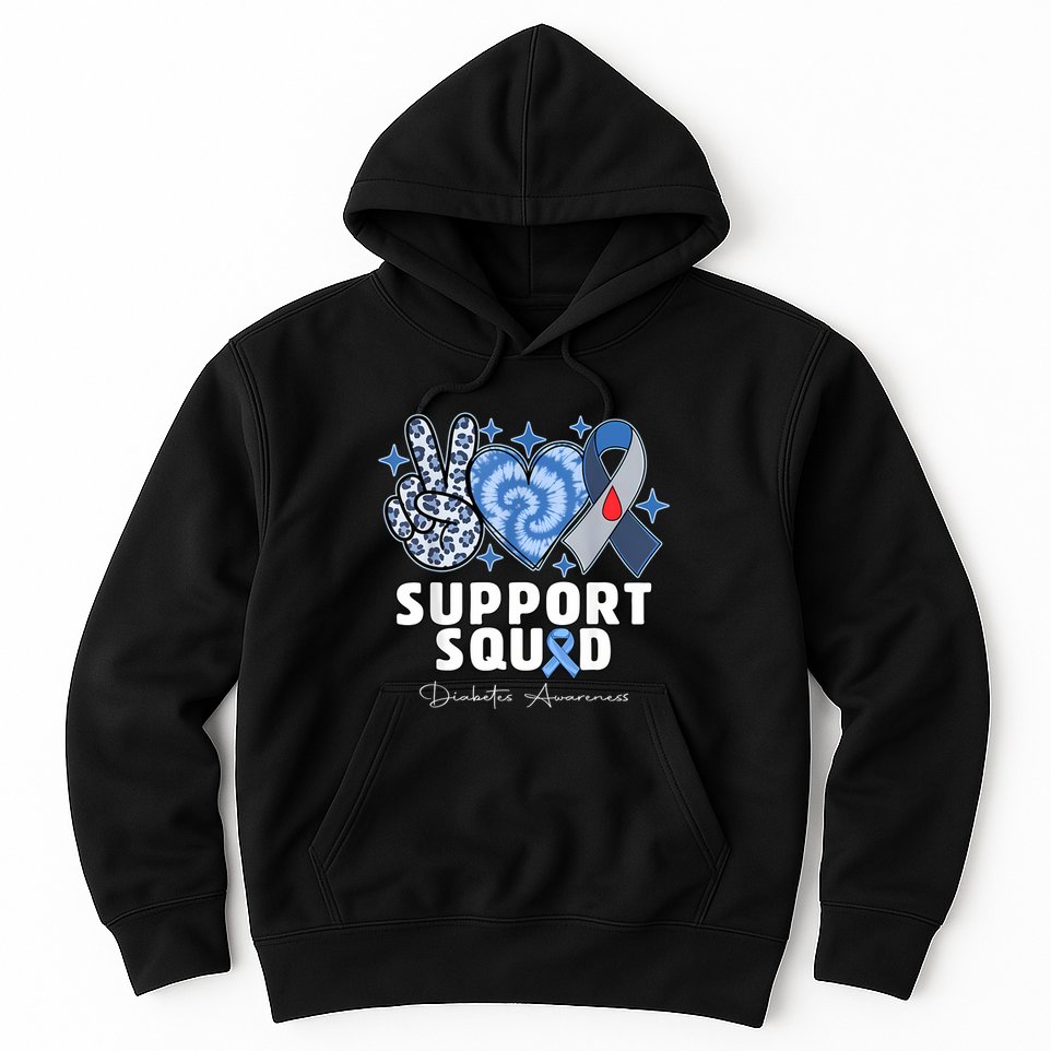 Support Squad Diabetes Awareness T1d Type 1 Hoodie