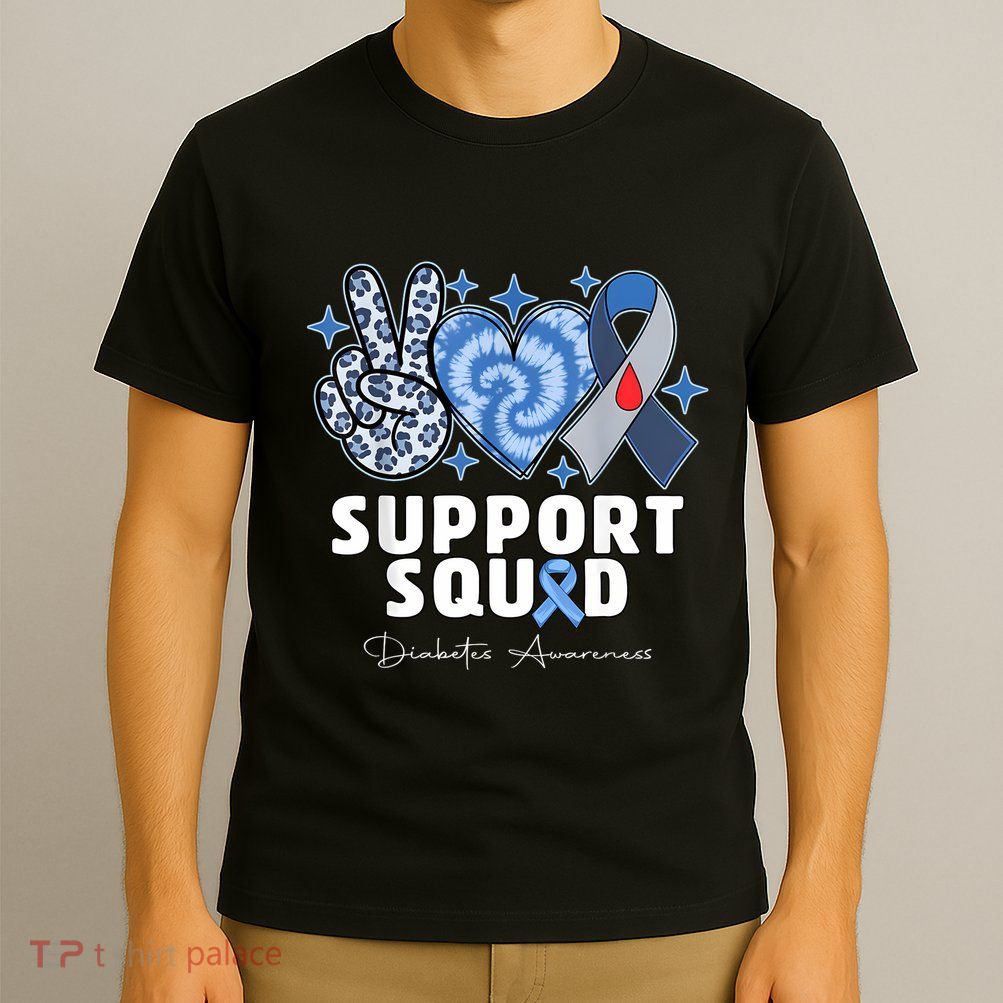 Support Squad Diabetes Awareness T1d Type 1 T-Shirt