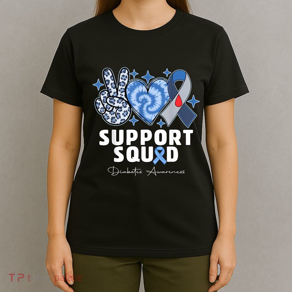 Support Squad Diabetes Awareness T1d Type 1 T-Shirt