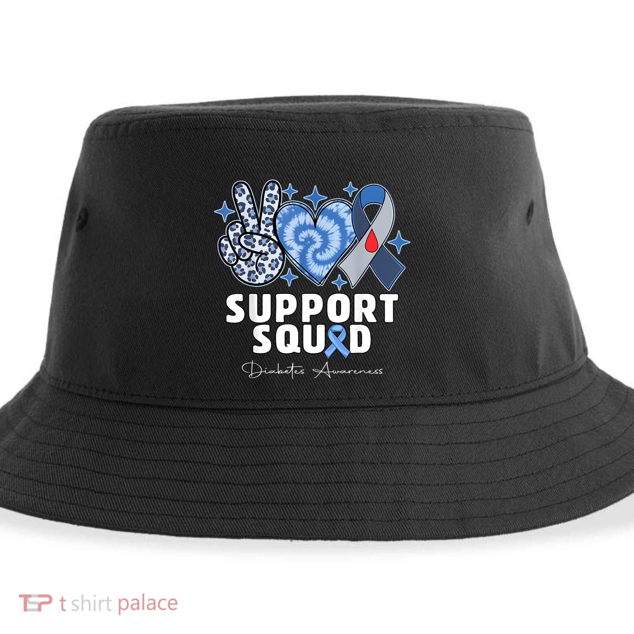Support Squad Diabetes Awareness T1d Type 1 Sustainable Bucket Hat