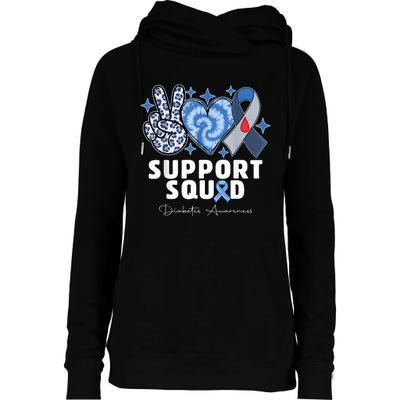 Support Squad Diabetes Awareness T1d Type 1 Womens Funnel Neck Pullover Hood