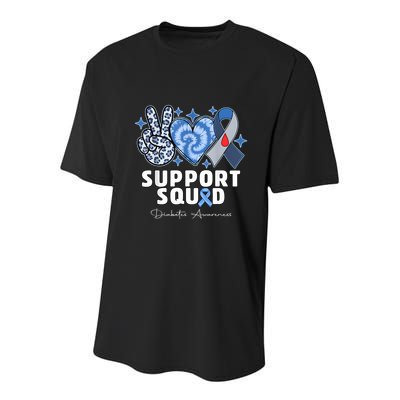 Support Squad Diabetes Awareness T1d Type 1 Youth Performance Sprint T-Shirt