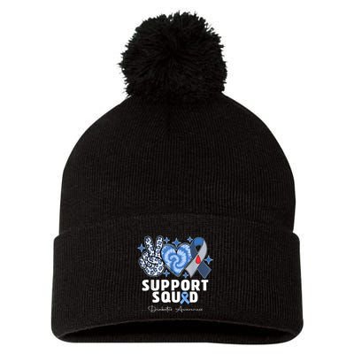 Support Squad Diabetes Awareness T1d Type 1 Pom Pom 12in Knit Beanie