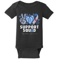 Support Squad Diabetes Awareness T1d Type 1 Baby Bodysuit