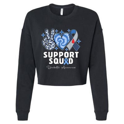 Support Squad Diabetes Awareness T1d Type 1 Cropped Pullover Crew