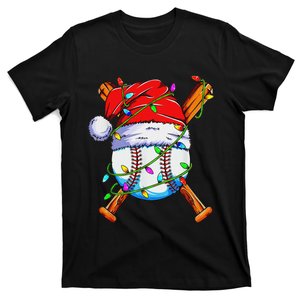 Santa Sports Design Christmas Baseball Player T-Shirt