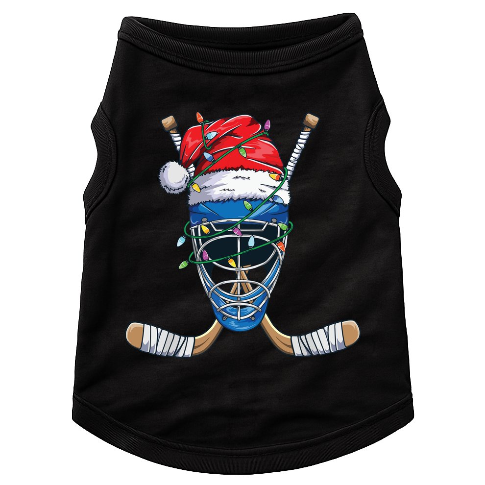 Santa Sports Design For Christmas Hockey Player Doggie Tank