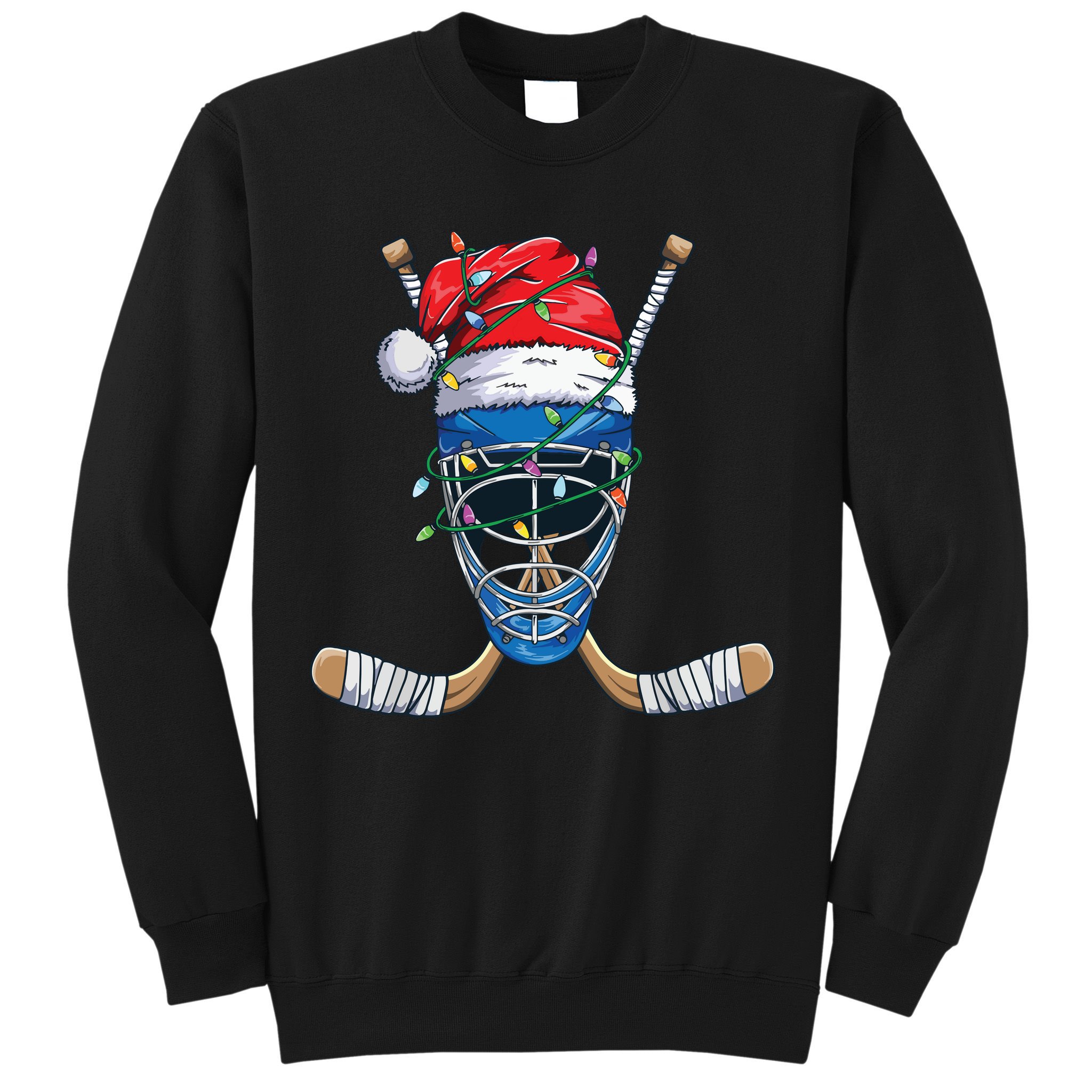Santa Sports Design For Christmas Hockey Player Sweatshirt