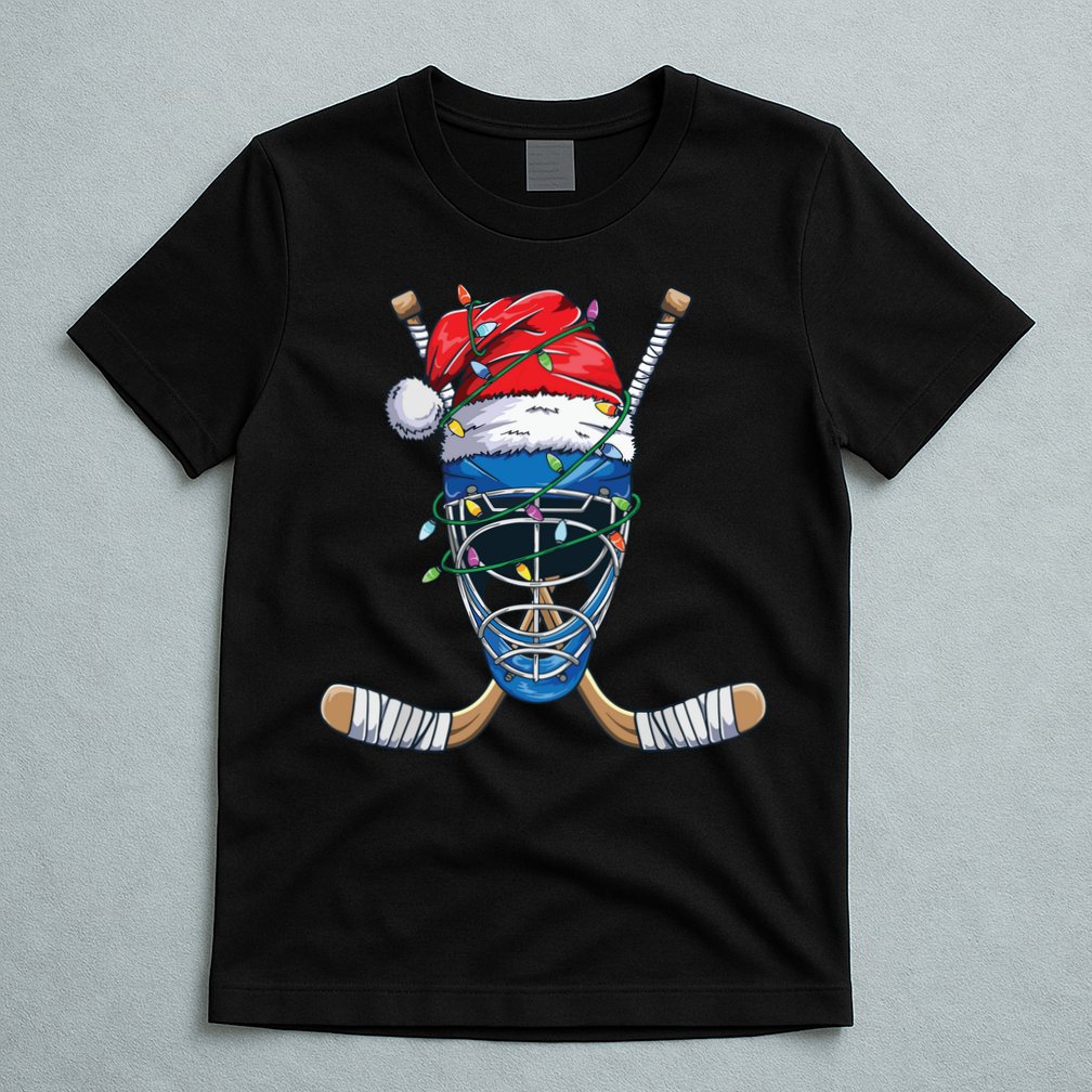 Santa Sports Design For Christmas Hockey Player T-Shirt