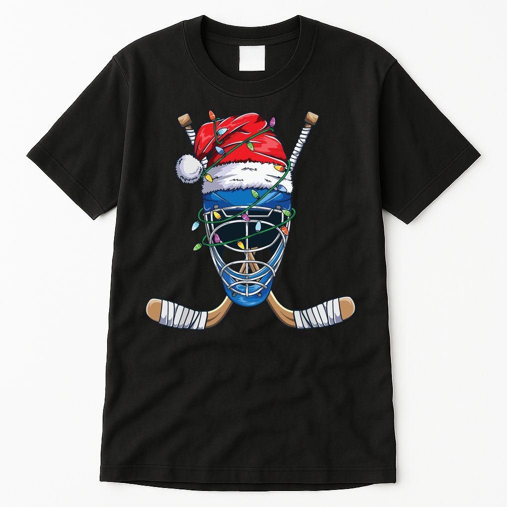 Santa Sports Design For Christmas Hockey Player Tall T-Shirt