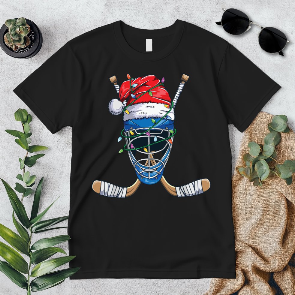 Santa Sports Design For Christmas Hockey Player Premium T-Shirt