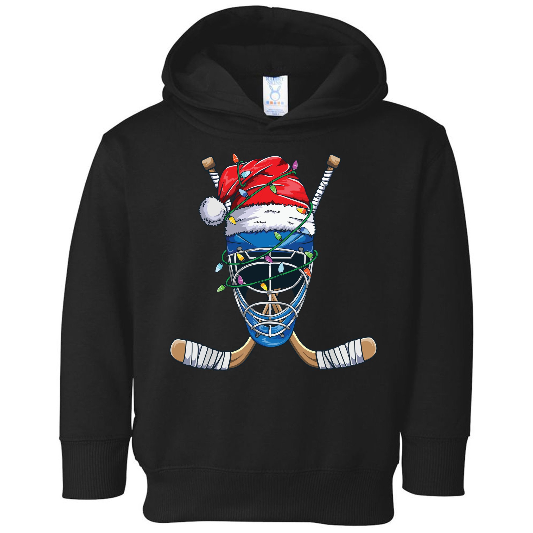 Santa Sports Design For Christmas Hockey Player Toddler Hoodie