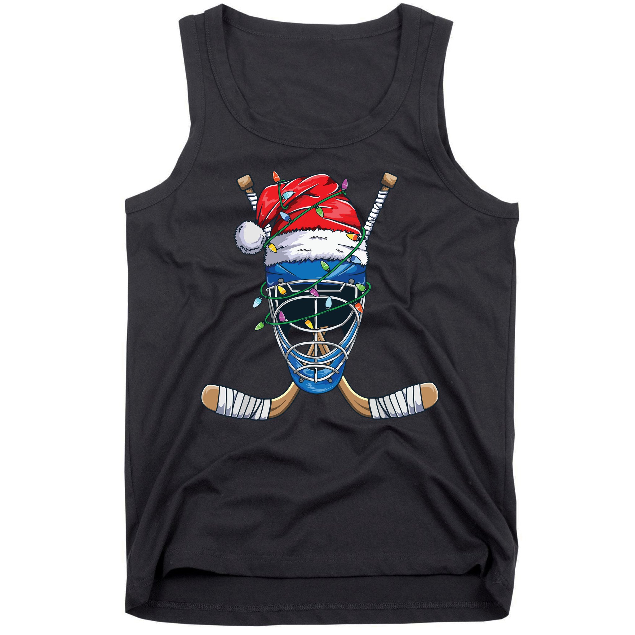 Santa Sports Design For Christmas Hockey Player Tank Top