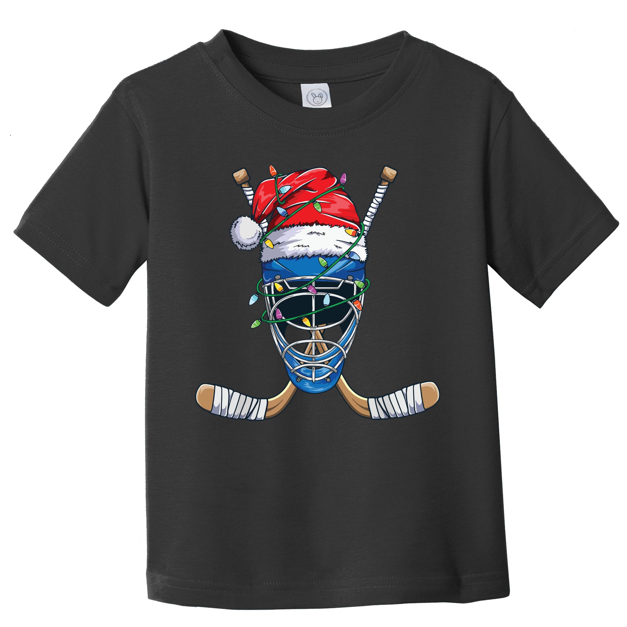 Santa Sports Design For Christmas Hockey Player Toddler T-Shirt