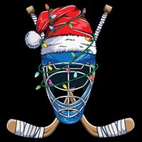 Santa Sports Design For Christmas Hockey Player Womens T-Shirt