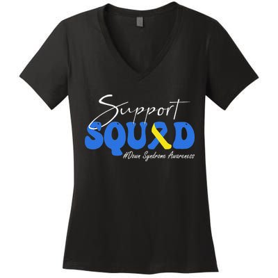 Support Squad Down Syndrome Awareness Women's V-Neck T-Shirt