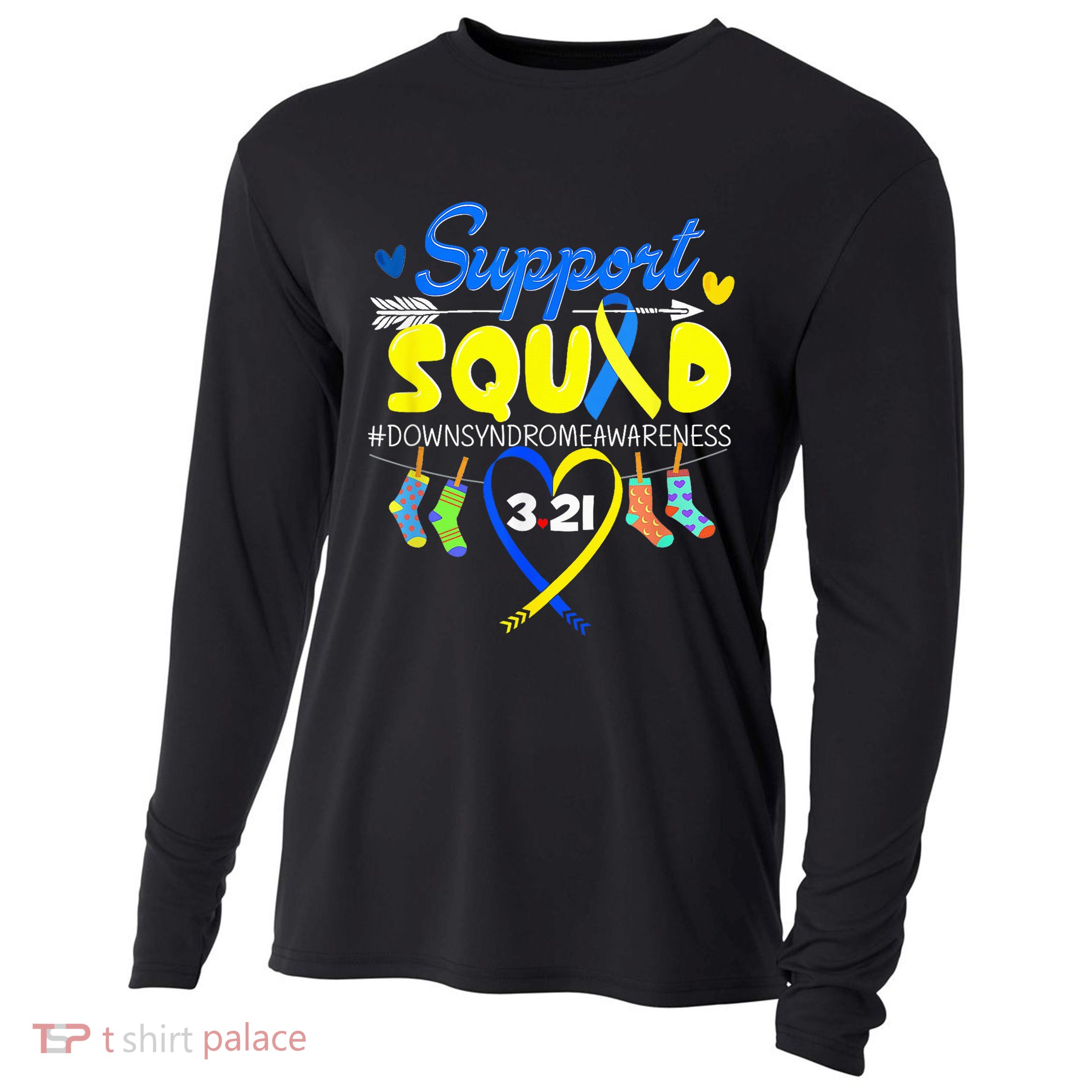 Support Squad Down Syndrome Awareness Day Cooling Performance Long Sleeve Crew