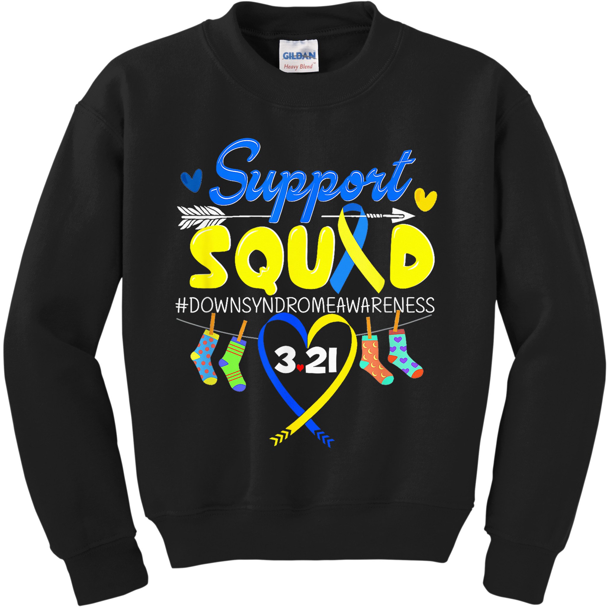Support Squad Down Syndrome Awareness Day Kids Sweatshirt
