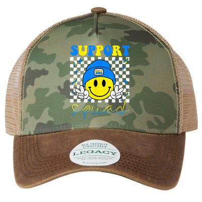 Support Squad Down Syndrome Awareness Day Groovy Legacy Tie Dye Trucker Hat