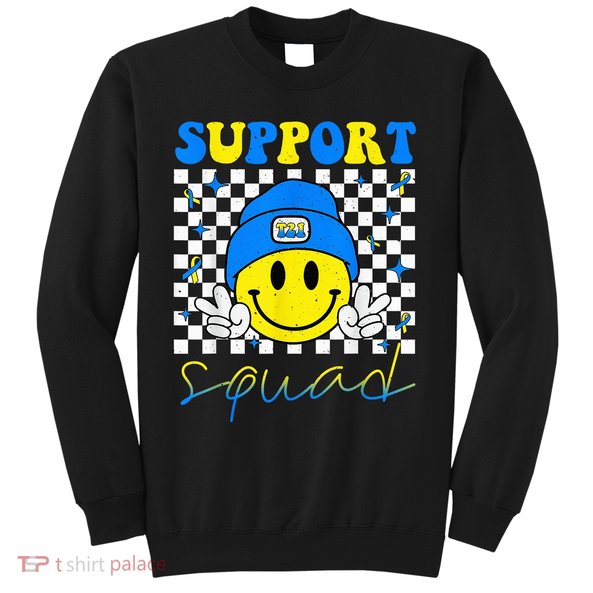 Support Squad Down Syndrome Awareness Day Groovy Sweatshirt