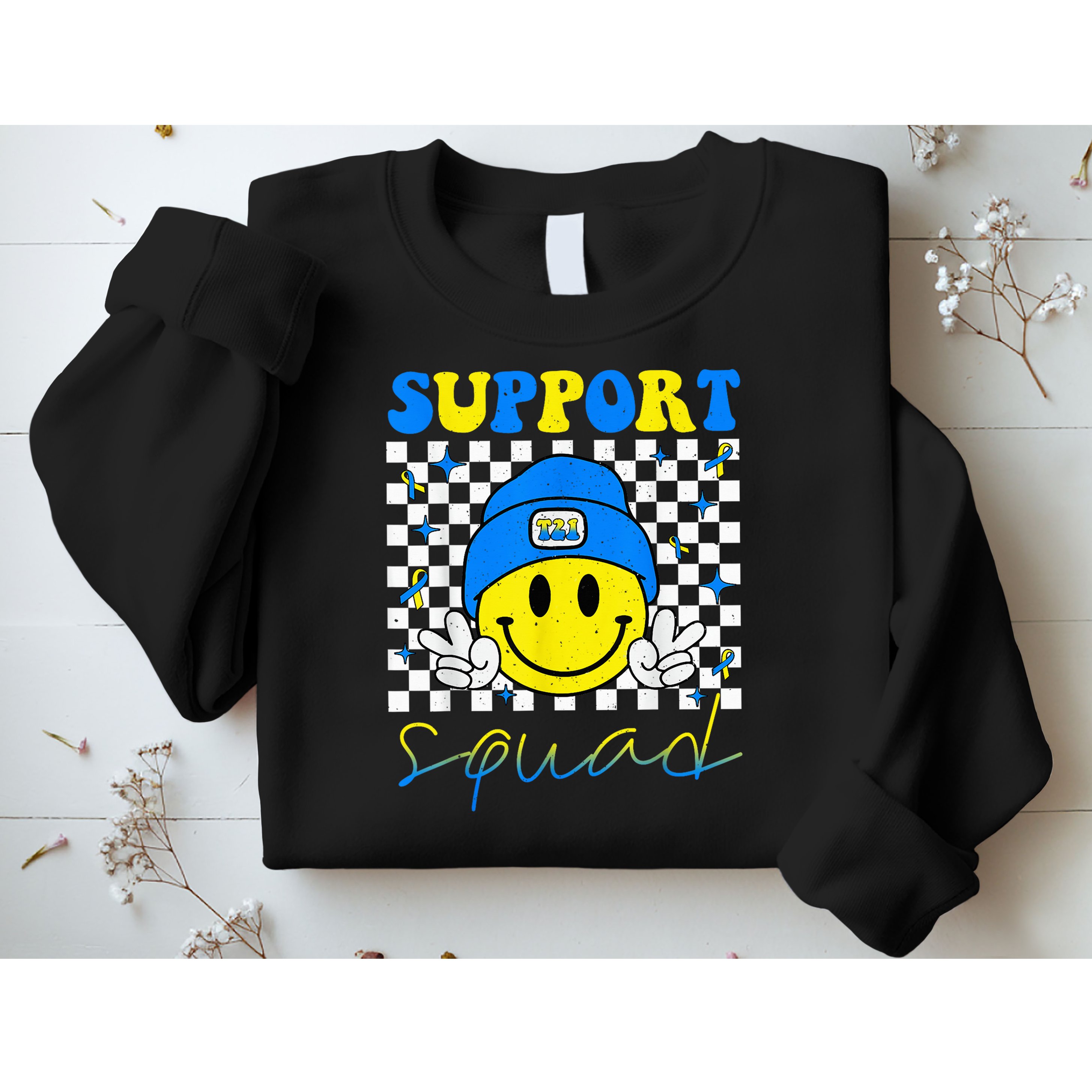 Support Squad Down Syndrome Awareness Day Groovy Sweatshirt