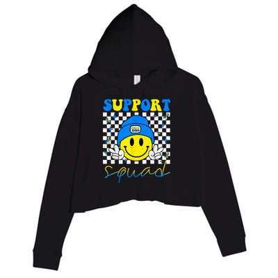 Support Squad Down Syndrome Awareness Day Groovy Crop Fleece Hoodie