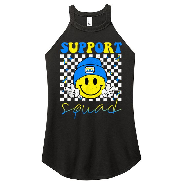 Support Squad Down Syndrome Awareness Day Groovy Women's Perfect Tri Rocker Tank