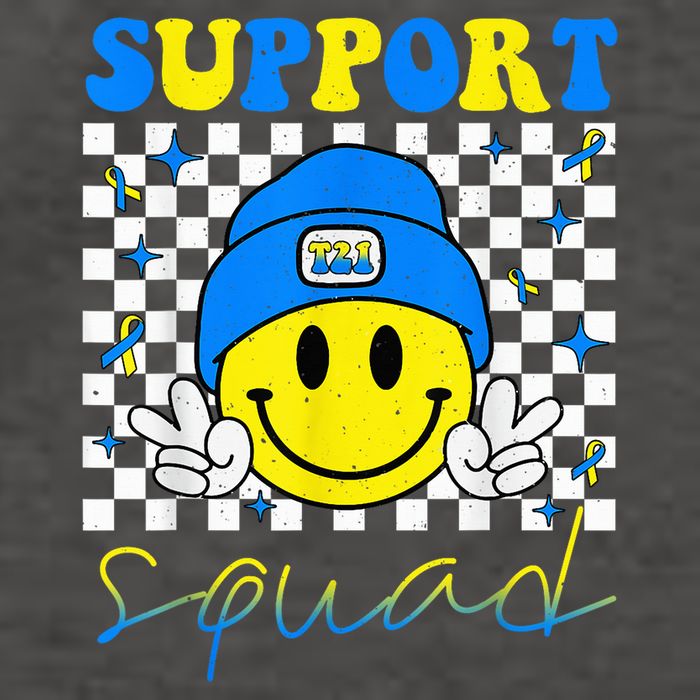 Support Squad Down Syndrome Awareness Day Groovy Vector Backpack