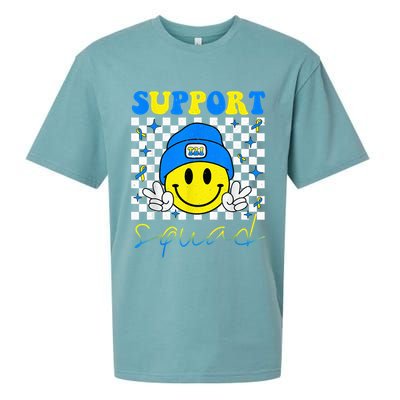 Support Squad Down Syndrome Awareness Day Groovy Sueded Cloud Jersey T-Shirt