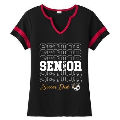 Senior Soccer Dad 2023 Soccer Gift Proud Dad Gift Ladies Halftime Notch Neck Tee