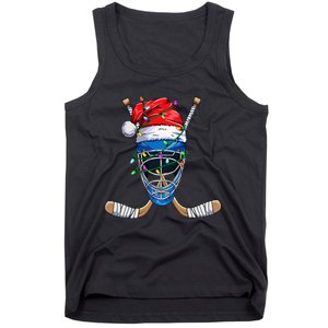 Santa Sports Design Christmas Hockey Player Tank Top