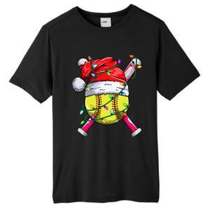 Santa Sports Design Women Christmas Softball Player Tall Fusion ChromaSoft Performance T-Shirt