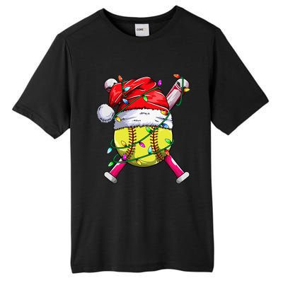 Santa Sports Design Women Christmas Softball Player Tall Fusion ChromaSoft Performance T-Shirt