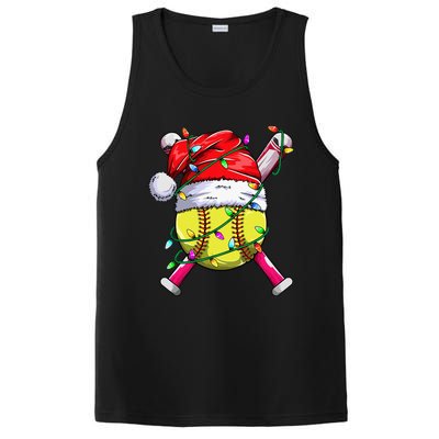 Santa Sports Design Women Christmas Softball Player PosiCharge Competitor Tank