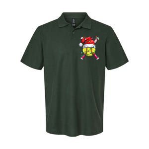 Santa Sports Design Women Christmas Softball Player Softstyle Adult Sport Polo